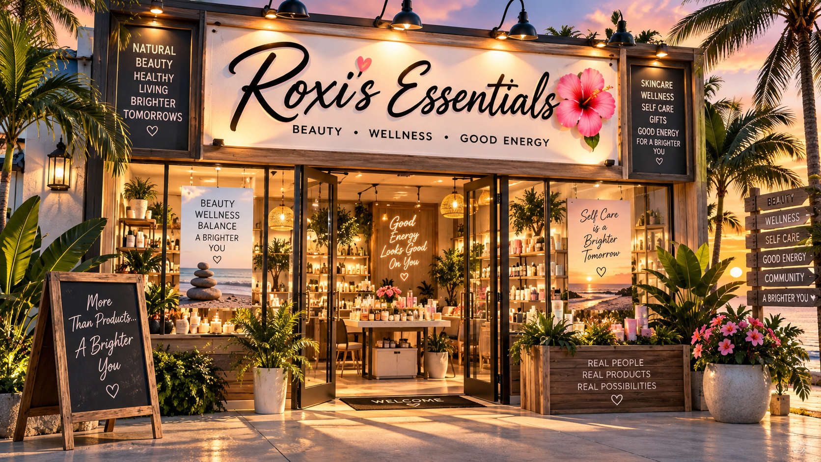 Roxi's Essentials — a real GFE D-Store. Your Assets. Your Store. Your Sign.