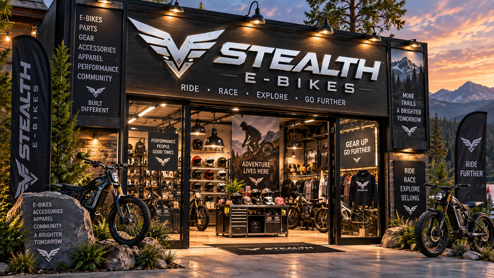 Stealth E-Bikes — a completely different real GFE storefront example. Different business, same GFE.